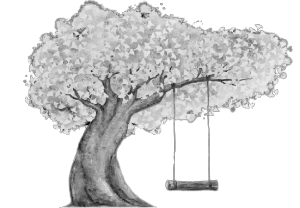 Small picture of a gingko tree with a swing on it, centered above Jamie's bio.